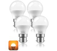 Klarlight 2000K Soft Warm Light Bulbs Blue Light Blocking - B22 Bayonet LED Bulb G45 Amber Hue for Sleep - 3W Night Light Bulb for Bedroom and Baby Nursery - Non-Dimmable 4 Packs