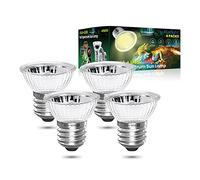 Klarlight 50W E27 Reptile Heating Bulb Dimmable, UVA UVB Light Bulb Full Spectrum Basking Bulb, Tortoise Heat Lamp for Lizard Spider Frog Snake Turtle Chameleon Aquarium Reptile and Amphibian (4-Pack)