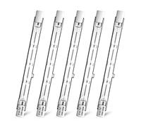Klarlight 5X R7s Halogen Bulb 118mm Slim 500W J118 J Type Linear Double Ended Floodlight Dimmable Warm White 2800K, 11000 Lumen, AC 220-240V, for Ceiling Lights, Floor Lamps, Landscape Lighting
