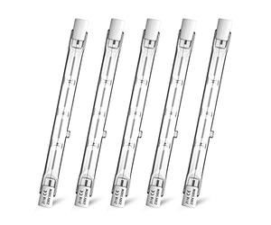 Klarlight 5X R7s Halogen Bulb 118mm Slim 500W J118 J Type Linear Double Ended Floodlight Dimmable Warm White 2800K, 11000 Lumen, AC 220-240V, for Ceiling Lights, Floor Lamps, Landscape Lighting
