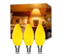 Klarlight 6W E14 LED Small Screw Night Light Bulb,2000K Amber C35 E14 SES Candle Bulbs Small Screw,Blue Light Blocking Sleep Bulb for Bedroom Nursery,240LM, 30-50W Equivalent, Non-Dimmable, 3-Pack
