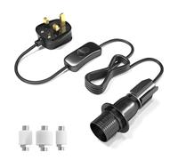 Klarlight DIY Bottle Light Kit E14 Bottle Lamp Adaptor Kit 60W E14 Bottle Lamp Holder Adaptor Cable in-Line Switch Wine Bottle Top Black Light Fittings for Lamp Electric