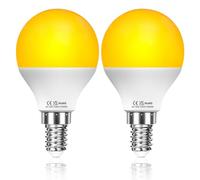 Klarlight E14 G45 Amber Light Bulbs, 3W Warm White 2000K Soft Yellow Light Non-dimmable Sleep Bulbs, Low Blue Light for Bedside, Nursery, Night Light(2-Pack)