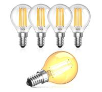 Klarlight E14 LED Filament Light Bulb 6W Dimmable Warm White 2700K SES Small Edison Screw LED G45 Golf Ball Bulbs Vintage Bulb 40W Halogen Bulbs Equivalent (5-Pack) [Energy Class A+]