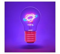 Klarlight Heart Neon Light Bulb, DC 5V Rechargeable Portable Pink Table Lamp, Love Bulb Bedside Light for Home Decor, Bedroom, Valentines Day Decorations, Gifts, Romantic Room Lighting, 1 Pack