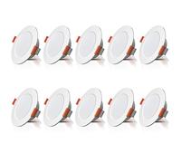 Klarlight LED Recessed Ceiling Lights - Dimmable 5W LED Downlights, Cool White 6500K, 175-265V Ultra Slim 75-80mm Cutout, Adjustable Spot Lights for Bathroom Kitchen, 10 Pack