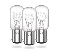 Klarlight Sewing Machine Bulb, 15W Dimmable B15 Bayonet Light Bulb, T22 Ba15d Small Byonet Light Bulb for Sewing Machine, Night Light, Appliance Lamps, AC220-240V, Warm White 2700K (3-Pack)