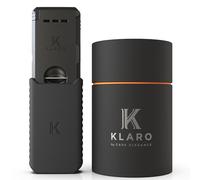 KLARO Double Torch Lighter and V-Cut Cutter, Spring-Loaded V-Cut, Swivel Protective Flame Cover, Hidden Poker, Gift-Ready with Silicone Sleeve, Black Finish, Cigar Lighter for Men