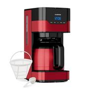 KLARSTEIN 1.2L Filter Coffee Machine, 10 Cup Barista Coffee Machines, Small 800W Filtered Makers for Ground w/Timer, Stainless Steel Thermal Jug, Espresso Machine for Hot & Ice