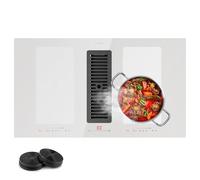 Klarstein 2-in-1 Electric Induction Hob & Kitchen Extractor Fan for Kitchen Islands, Steel Fan 391m³/h Airflow, Touch Control Induction Cooker Hoods, Flex Zone Ceramic Hob, Energy Class Cooker Hood