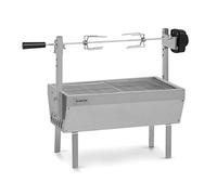 Klarstein 2-in-1 Electric Rotisserie & BBQ Grill, Mini Portable Pig Barbeque with 4 Wheels, Outdoor Spit Roast with 2 Stainless Steel Grates