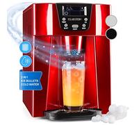 Klarstein 2L Small Ice Maker Machine, Counter Top Ice Machine For Home and Kitchen, Fast Operation, Makes 12 kg of Bullets, Dispenses Cold Water, Safety Alarms, Countertop Cube Maker