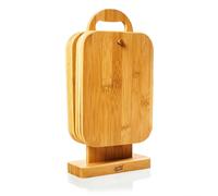 Klarstein 6-piece set bamboo breakfast boards with stand
