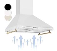 Klarstein 60cm Angled Extractor Fan for Kitchens, Exhaust Extractor Fan Hood w/Dishwasher Safe Aluminium Grease Filter, Quiet and Powerful 630m³/h Airflow, LED Lighting, Degreasing Extractor Hood