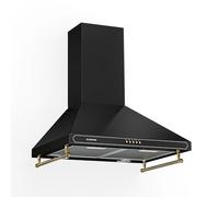 Klarstein 60cm Angled Extractor Fan for Kitchens, Exhaust Extractor Fan Hood w/Dishwasher Safe Aluminium Grease Filter, Quiet and Powerful 645m³/h Airflow, LED Lighting, Degreasing Extractor Hood