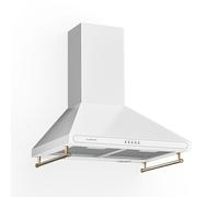 Klarstein 60cm Angled Extractor Fan for Kitchens, Exhaust Extractor Fan Hood w/Dishwasher Safe Aluminium Grease Filter, Quiet and Powerful 645m³/h Airflow, LED Lighting, Degreasing Extractor Hood