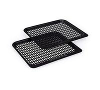 Klarstein AeroVital Fry Grill Grate - Accessories for Klarstein AeroVital Fry Hot Air Fryer, 2 Pieces, Dimensions: 24 x 20 cm Per Sheet, Perforated Grid for Air Circulation, Non-Stick Coating, Steel