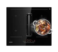 Klarstein AirJet 60 Induction Hob with Extractor - A+ Energy Efficiency, 600 m³/h Exhaust, VarioHeating Flex Zones, Touch Control, Child Lock, Stainless Steel & Glass, 7200 W