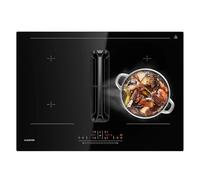 Klarstein AirJet 72 Induction Hob with Extractor - A+ Energy Efficiency, 600 m³/h Exhaust, Flex Zones, 10000 W Boost, Touch Control, Child Lock, Stainless Steel & Glass, 72 cm