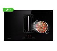 Klarstein AirJet 83cm 4 Ring Induction Hob with Extractor Black
