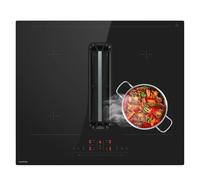 Klarstein AirJet Basic Induction Hob with Extractor Energy Efficient, 600 m³/h Air Flow, Quiet 52 dB, 10 kW Power, Touch Control, 9 Levels, Integrated Downdraft, Black