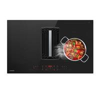 Klarstein AirJet Induction Hob with Extractor - 12 kW Energy Efficient, 750 m³/h Air Flow, Quiet 58 dB, Touch Control, Bridge Connect, 9 Power Levels, Aluminium & Charcoal Filters, Black