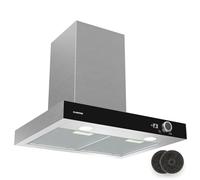 Klarstein AirNova Cooker Hood - 60cm Wall Mounted Extractor, 614 m³/h Airflow Energy Efficiency, LED Lighting 6500K, Quiet 68 dB, Stainless Steel, Recirculation & Exhaust