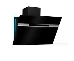 Klarstein Alina 60 Angled Cooker Hood - 600m³/h Air Flow, Touch Panel, LED Backlighting, Quiet 63dB, Energy Class A, Black, Ducted & Recirculating