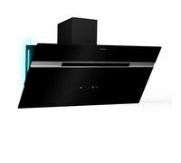 Klarstein Alina 90 Angled Cooker Hood - 600m³/h Air Flow, Touch Panel, LED Backlighting, Quiet 63dB, Energy Class A, 90cm Extractor Hood, Black