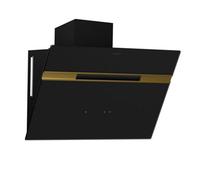 Klarstein Alina Wall Cooker Hood - 60cm Wall-Mounted Kitchen Extractor, 600 m³/h Air Flow, Touch Control, A Energy Efficiency, 9-Colour LED Lighting, Quiet 52 dB, Black-Gold