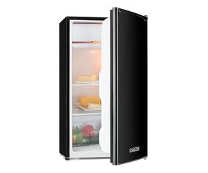 KLARSTEIN Alleinversorger - Fridge Refrigerator, Class E, Freezer, 5 Levels of Temperature Control, 2 Glass Shelves, Interchangeable Door, Capacity: Fridge 90L, Black