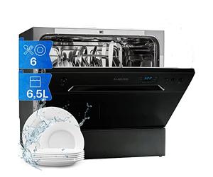 Klarstein Amazonia Mini Dishwasher, 6 Modes (Mini, Black, Buttons, 6 Modes, 49Db, A)