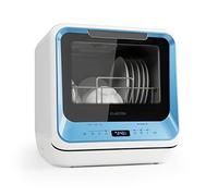 Klarstein Amazonia Mini Dishwasher - Compact Countertop, 7 Programs, 5L Tank or Direct Connection, Energy Efficiency Class D, Quiet 58dB, Digital Display, Portable Table Top for Small Kitchens, Blue