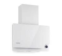 Klarstein Amelia - Cooker Extractor Hood, Head-Free Hood, Flat Design, 123 Watts, 586 m³ / h, LED Lighting: 3 Watts, 3 Power Levels, Illuminated Touch Rotary Control - 60 x 47 x 23.5 cm, White
