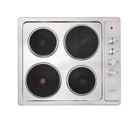 Klarstein Appetito Built-in hob, Residual Heat Indicator, Rotary knobs, 6 Power Settings, Electric, hotplates, Stainless Steel, 4 Plates/Zones, 5500 watts, Silver
