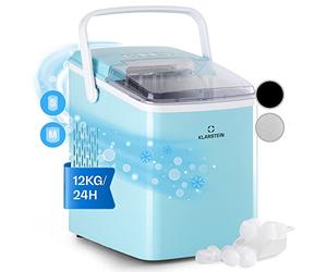 Klarstein Arctic Porter Ice Cube Machine - 12g / 24h, 2 Sizes, Production Time: 8 Minutes, Ice Cubes Per Cycle: 9, 2 Litres of Water, LCD Display, Timer, Handle, BPA-Free Material, Colour: Blue