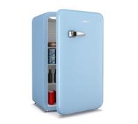 KLARSTEIN Audrey Evo 112L Retro Mini Fridge - Quiet 40 dB, Adjustable Thermostat, Reversible Door, Table Top Fridge, Small Fridges for Bedrooms & Offices, Blue