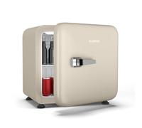 KLARSTEIN Audrey Evo 43L Retro Mini Fridge - Quiet 40 dB, Adjustable Thermostat, Reversible Door, Bedroom Fridge, Small Fridge for Bedrooms, Offices, Cream