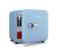 KLARSTEIN Audrey Evo 43L Retro Mini Fridge - Quiet 40 dB Bedroom Fridge with Adjustable Thermostat, Reversible Door, Compact Small for Bedrooms, Offices, White