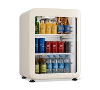 Klarstein Audrey Evo 56cm 65L Drinks Fridge with Glass Door Cream