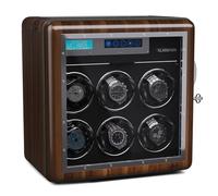 KLARSTEIN Automatic Watch Winder for 10 Watches, Luxury Watch Storage Box, Acrylic Window Display Case, Auto Winder Uk for Men & Women, Blue LED, 5 TPD Settings, Spring Tension Motor