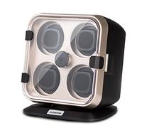 KLARSTEIN Automatic Watch Winder for 4 Watches, Luxury Watches Storage Box, Acrylic Window Display Case, Auto Watch Winder UK for Men & Women, Blue LED, 4 TPD Settings, Spring Tension Motor