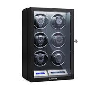 Klarstein Automatic Watch Winder for 6 Watches, Luxury Storage Box with Acrylic Window Display, Blue LED, 5 TPD Settings, Spring Tension Motor