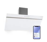 Cooker Hood 90cm Angled Kitchen Extractor Chimney Hood Head Free App Touch White [EEK: A++]