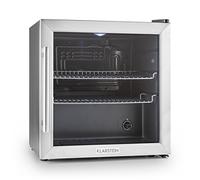 KLARSTEIN Beer Fridge, Glass Mini Fridges for Bedrooms, Food, & Drinks, Small Fridge Wine Cooler, Glass Door Drinks Fridges, 47L Table Top w/Removable Shelves, Indoor/Outdoor Home Bar Storage