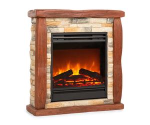 Klarstein Beerenberg 1800W 60cm Electric Fire with Surround Light Brown
