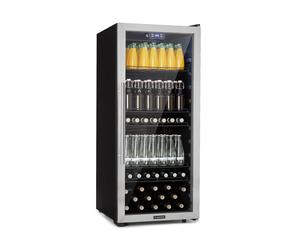 Klarstein Beersafe 127.7cm 242L Drinks Fridge with Glass Door Silver