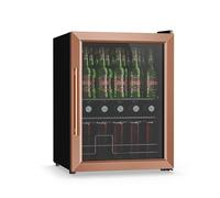 Klarstein Beersafe 60 L Mini Fridge with Glass Door - Drinks Fridge, Copper | LED Light, Removable Metal Shelves, Quiet, Beer & Beverage Fridge for cans & Bottles