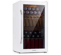 KLARSTEIN Beersafe 80 L Drinks Fridge with Glass Door, White | LED light, removable metal shelves, quiet, beer & beverage fridge for cans & bottles