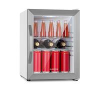 KLARSTEIN Beersafe Crystal White Beer Fridge, Beverage Fridges with Glass Door, Refrigerator, Bottle Fridge with 33 Litres